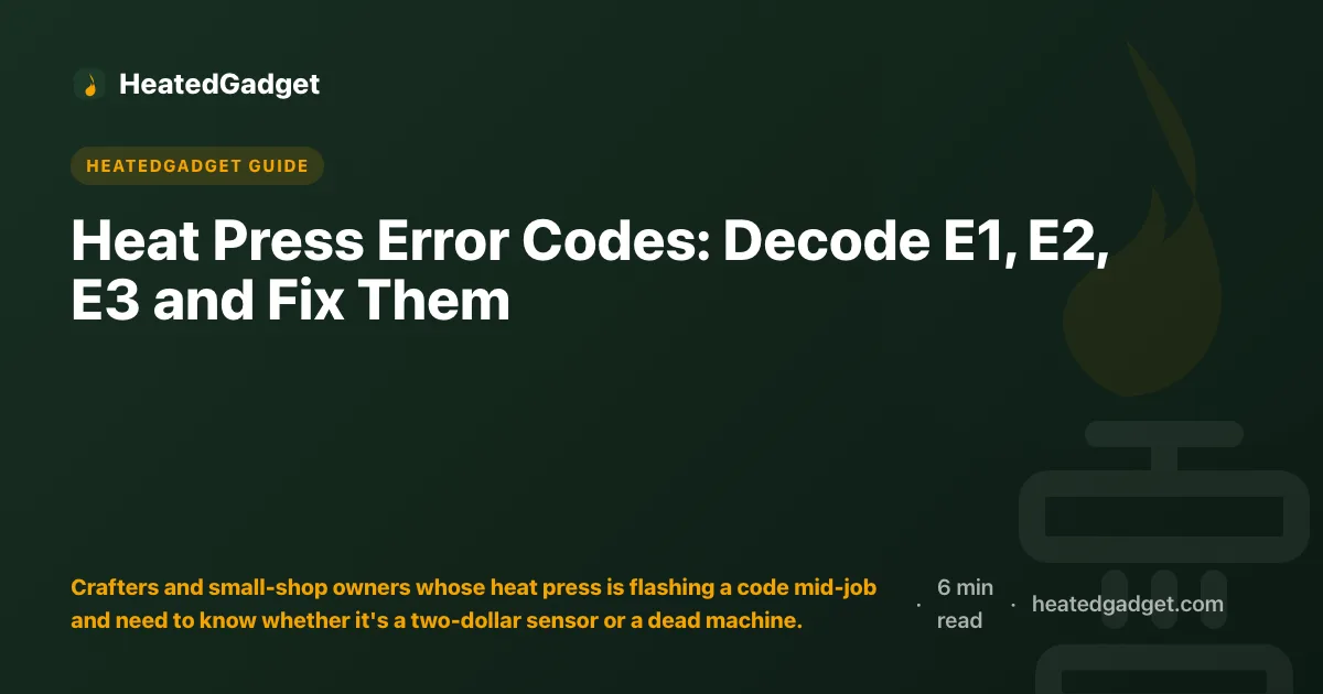 Heat Press Error Codes: Decode E1, E2, E3 and Fix Them