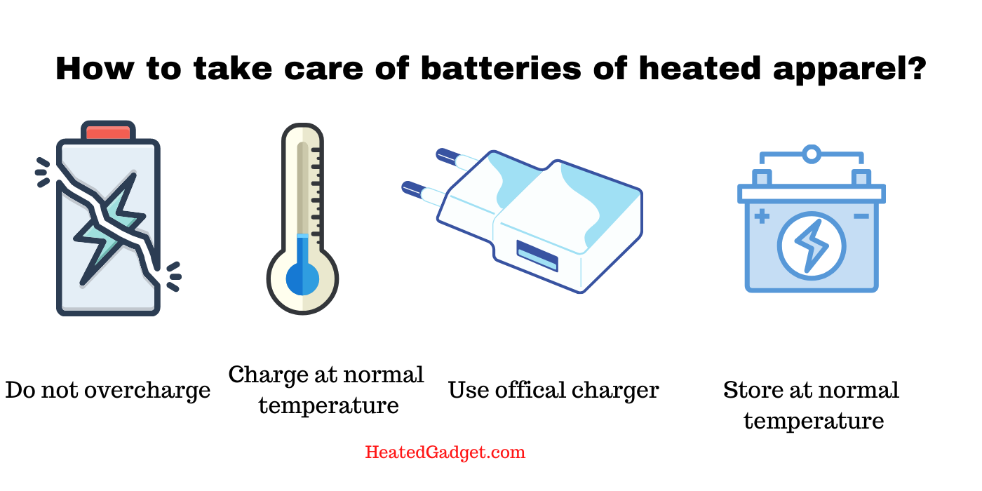 How to take care of batteries of heated apparel