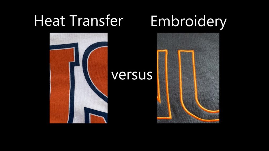 Heat transfer versus embroidery