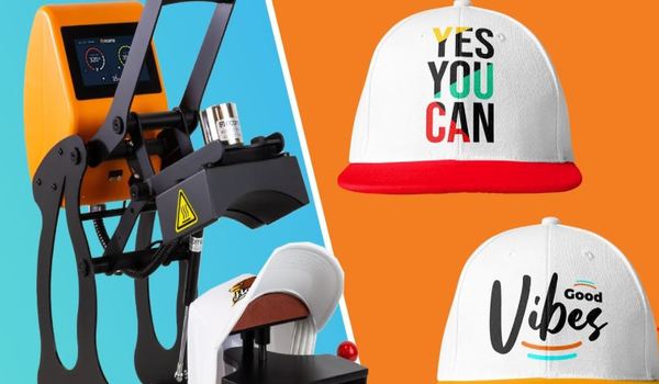 Heat press hats and caps with and without attachments