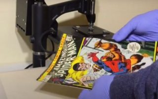 Placing comic book in a heat press