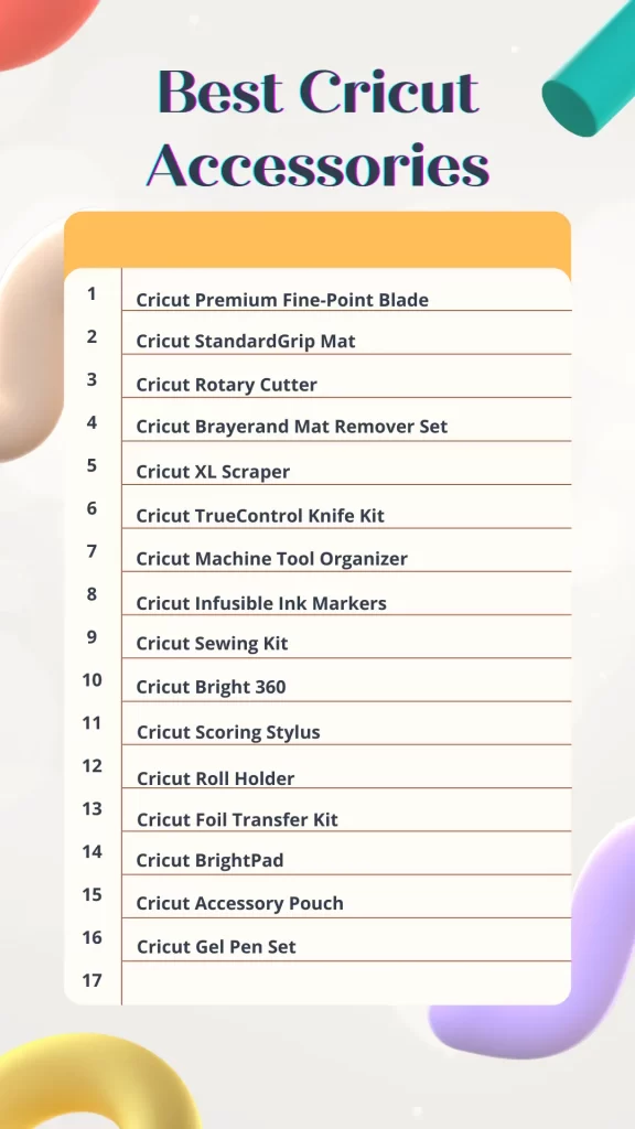 List of best accessories for Cricut