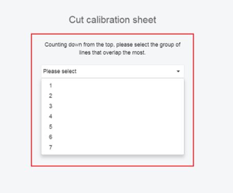 Cutting calibration sheet